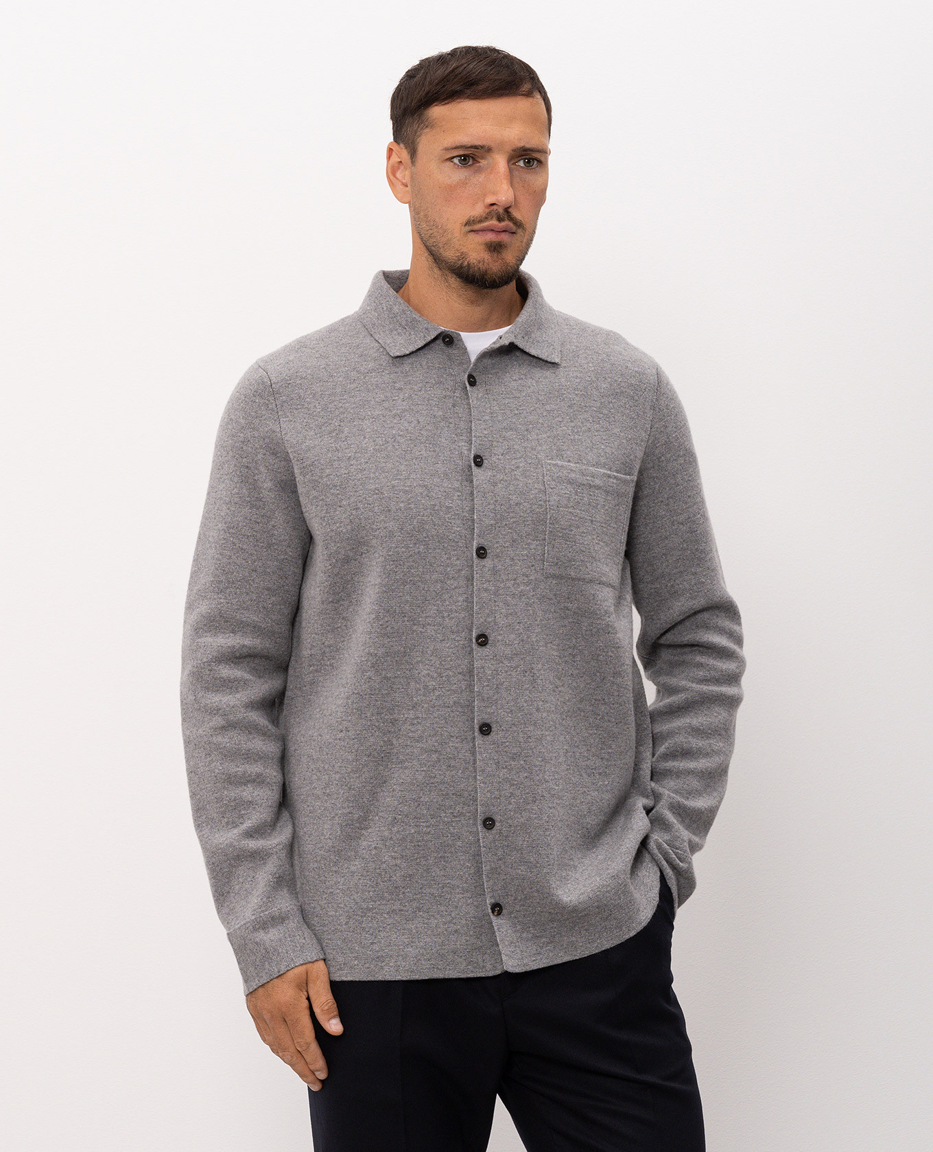 Gray wool and cashmere shirt Peserico 3