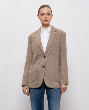 Brunello Cucinelli Beige jacket with lurex M0AZT7511