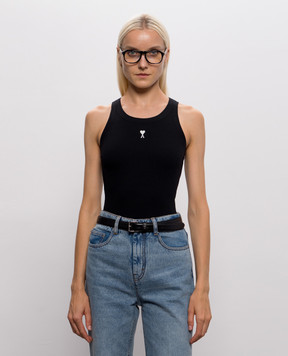 Ami Paris Black leather belt Paris UBL029AL0104