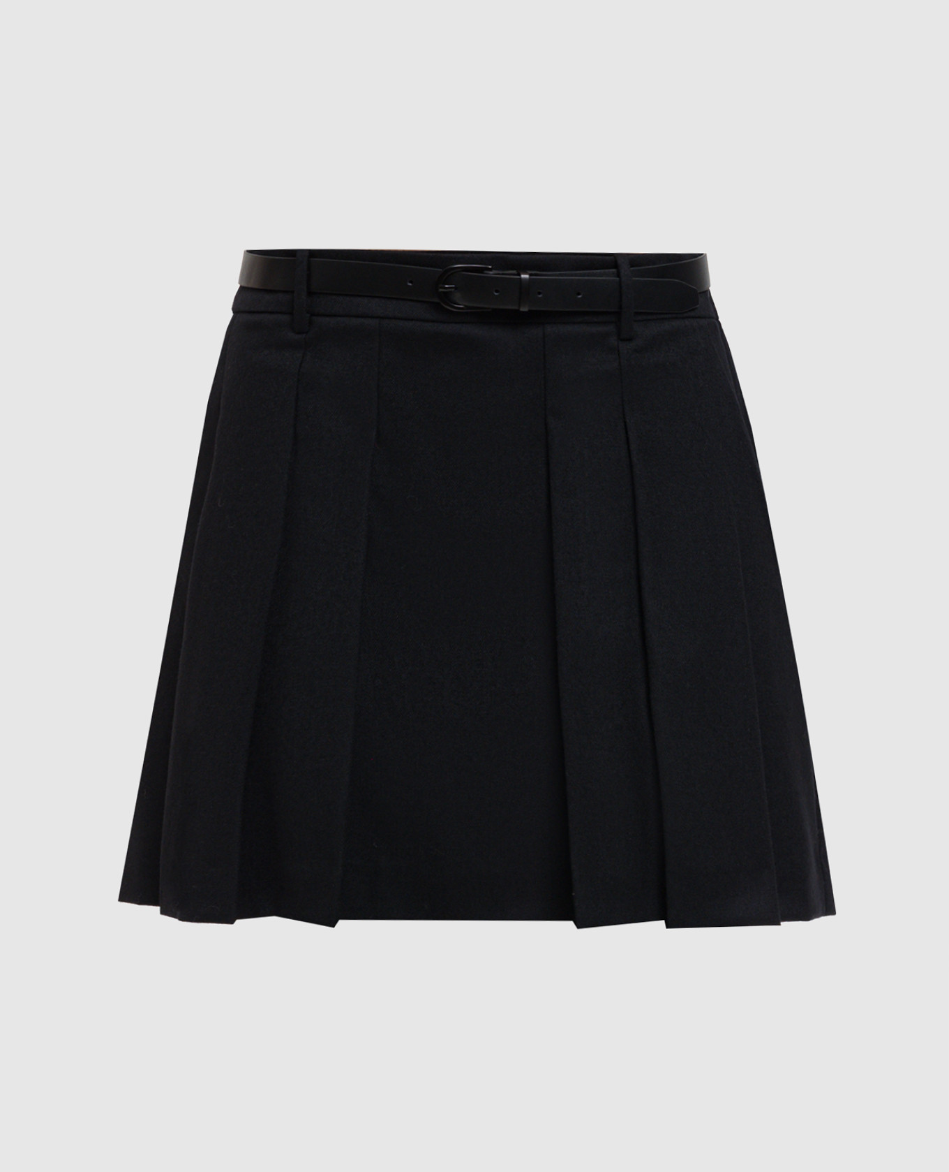 

Black wool mini skirt with belt Juun.j