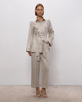 Peserico Beige blouse with lurex A06397A07007