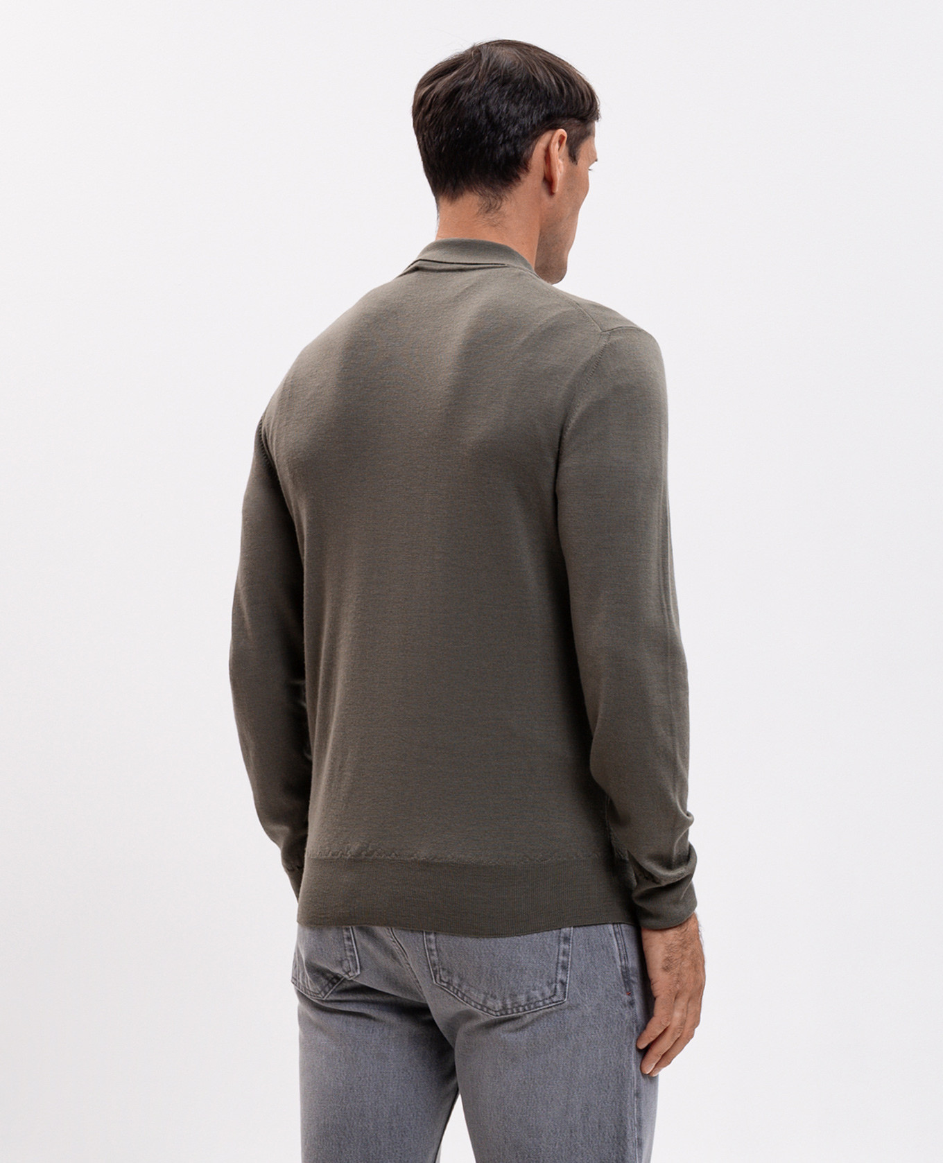 Green wool polo shirt Canali 4