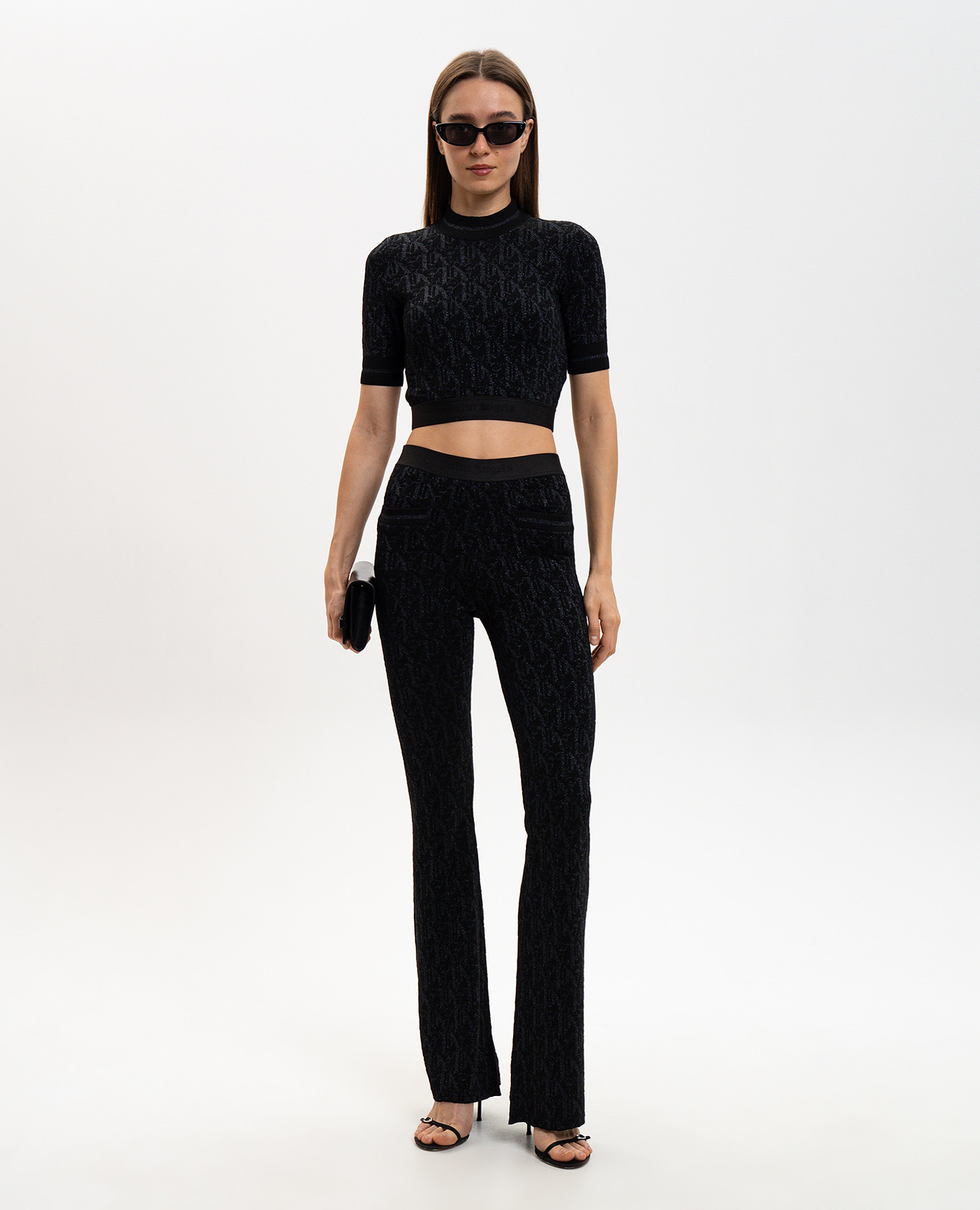 

Black top with lurex pattern Palm Angels