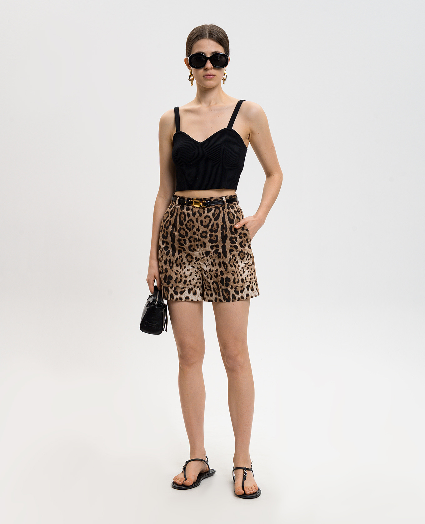 Brown animal print shorts Dolce&Gabbana 2
