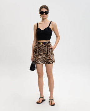 Dolce&Gabbana Brown animal print shorts FTASXTHS5E3