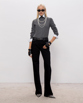 Dolce&Gabbana Black jeans with logo plate FTDDFDG8PR3