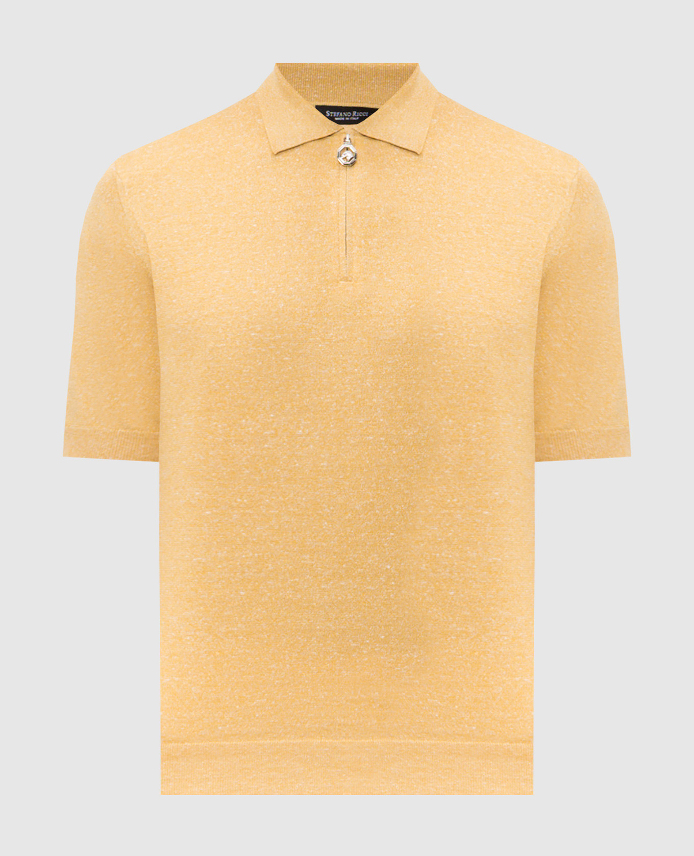 Yellow polo with silk and linen