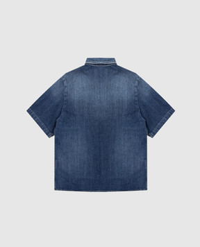 Dolce&Gabbana Children's blue denim shirt with logo patch L44S77LDD66812+