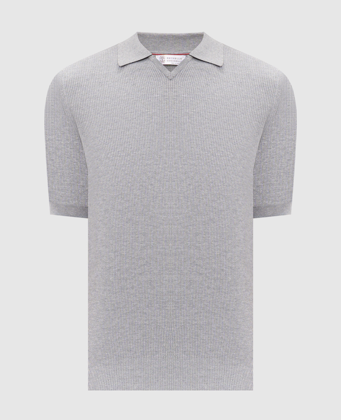 

Grey ribbed polo shirt Brunello Cucinelli