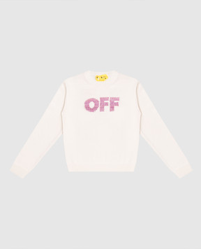 Off-White Children's white sweater with wool 44GHE002F5K004