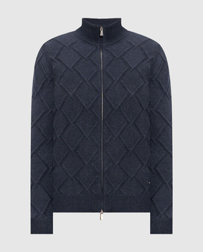 Enrico Mandelli Blue cashmere cardigan 4K075A5718