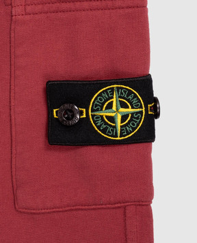 Stone Island Children's burgundy joggers with logo patch L2S166200002S0A2014