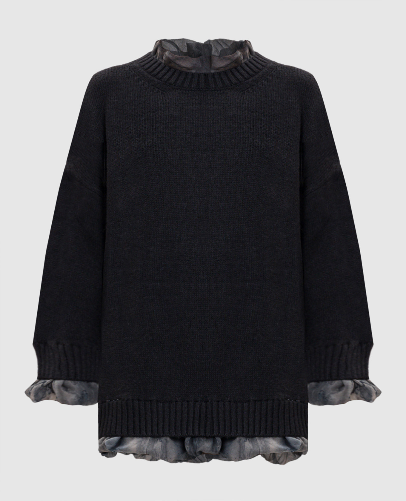Gray silk sweater
