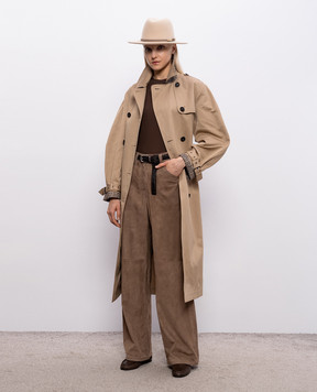 Brunello Cucinelli Brown long sleeve with monil chain MPTC8BJ300