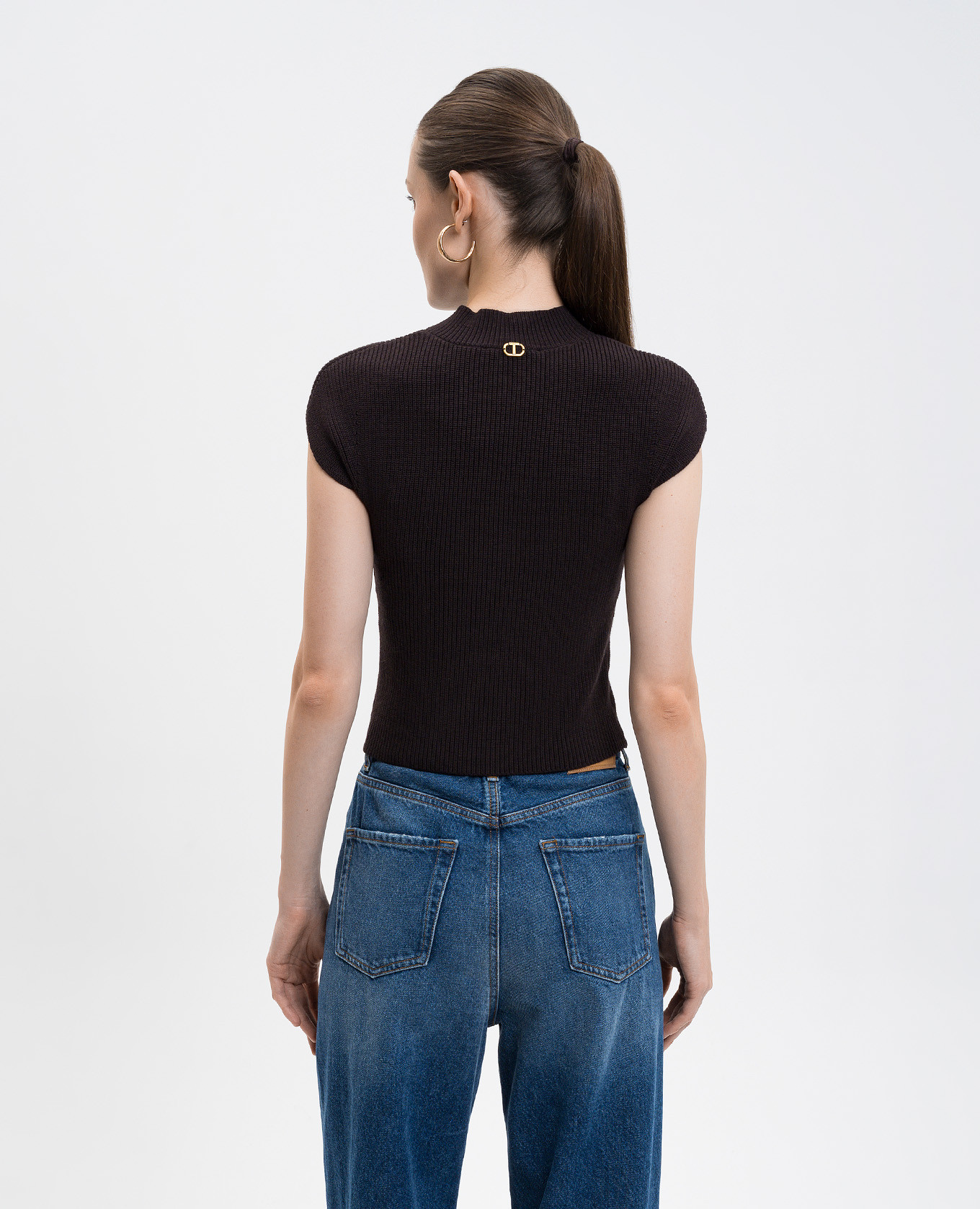 

Brown top with logo Twinset