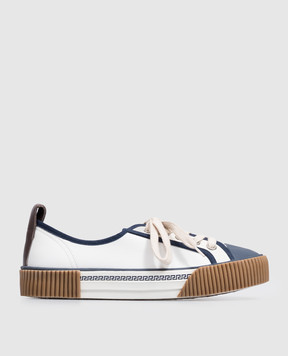 Versace Goliath Canvas White Leather Sneakers 10248561A18389