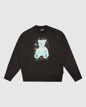 Palm Angels Children's black sweatshirt with print F6PAJBSW102