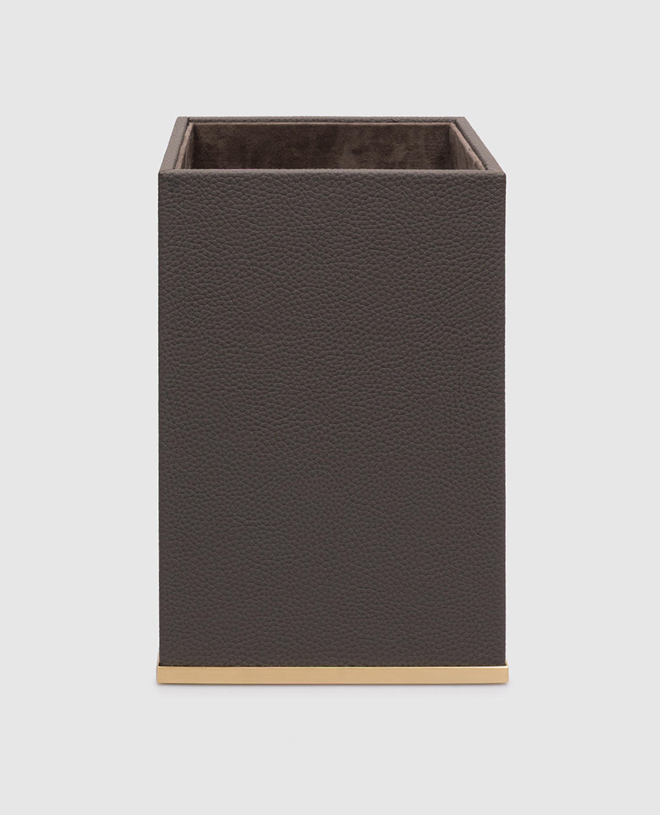 

Milano Brown Leather Wastebasket Treesseci