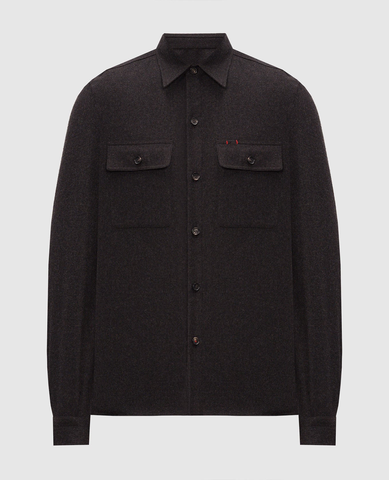 Dark brown wool and cashmere shirt