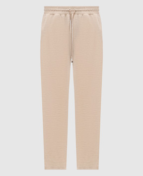 Brett Johnson Beige wool, silk and linen sweatpants SS26J7LP193SAN
