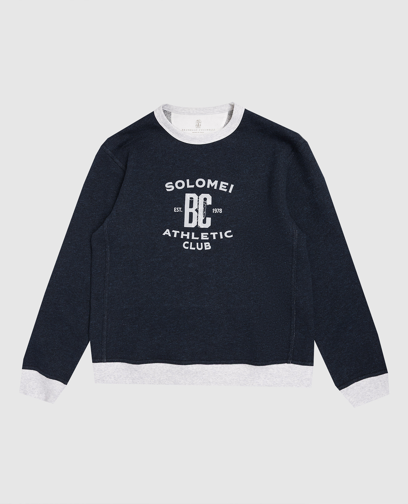 

Children's blue sweatshirt with branded print Brunello Cucinelli