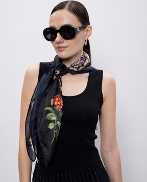 Twinset Black scarf with branded print 261TA4220