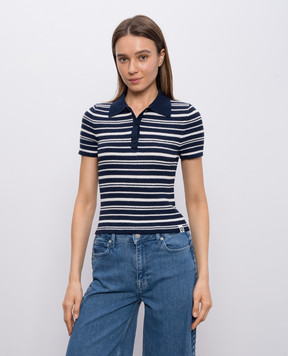 Simkhai Averie blue striped polo shirt 2262215K