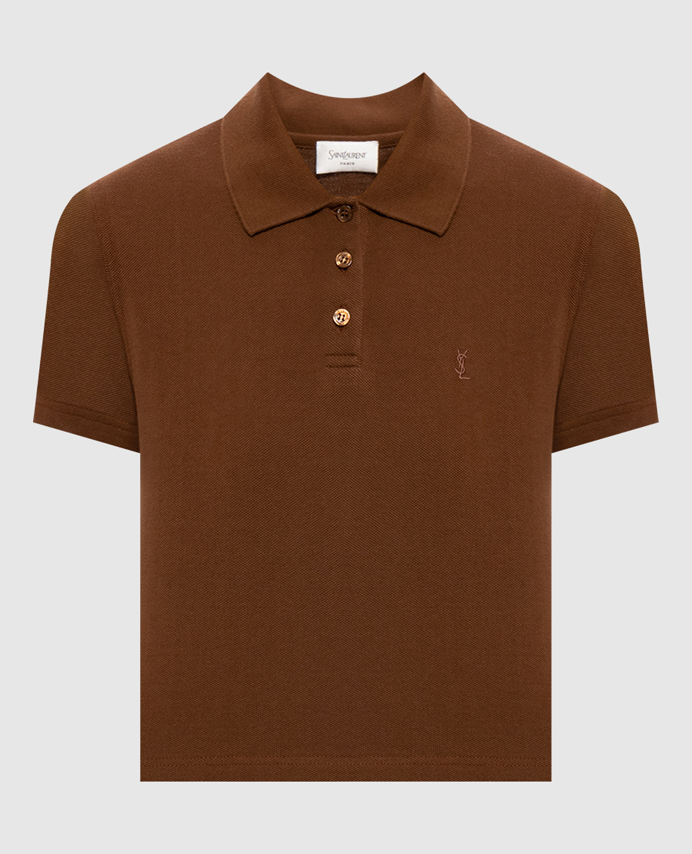 Brown polo shirt with Cassandre monogram embroidery