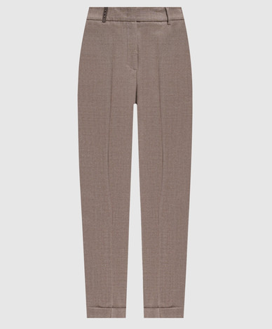 Beige Wollhose mit Lurex