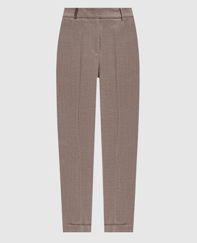 Peserico Beige wool pants with lurex P04253Z03324