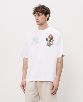 Off-White Show NYL white T-shirt with print and embroidery 44MAA120Z26J004