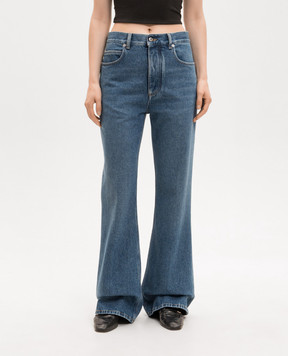 Bottega Veneta Blue flared jeans with logo patch 864997V69P0