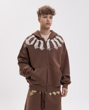 Palm Angels Brown printed sports jacket PAMBE002FL001m