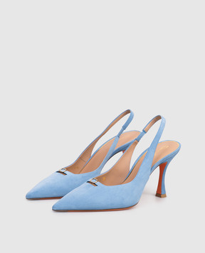 Santoni Blue suede slingbacks with buckle WDBH72106HA2NHZW