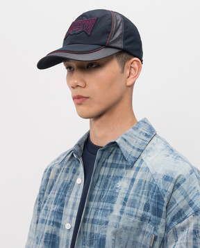 Juun.j Dark blue cap with a patch JC628BP01R