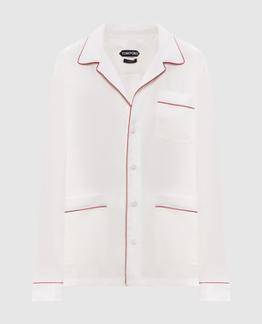 Tom Ford White silk pajama-style shirt CA3335FAX1717