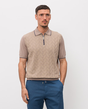 Stefano Ricci Brown silk polo shirt K212034P31F26190
