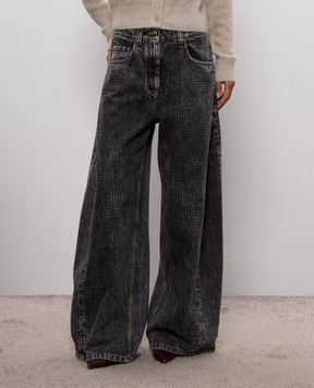 Brunello Cucinelli Gray denim palazzos MA95PP4059