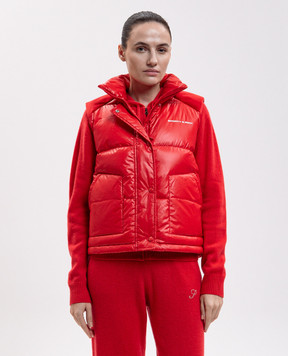Sporty & Rich Red down vest with logo print OW06282315RE55