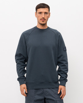 Stone Island Blue sweatshirt with logo patch L1S156100028S0F42