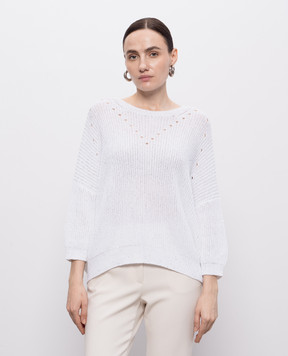 Peserico White sweater with sequins S99149F0509110