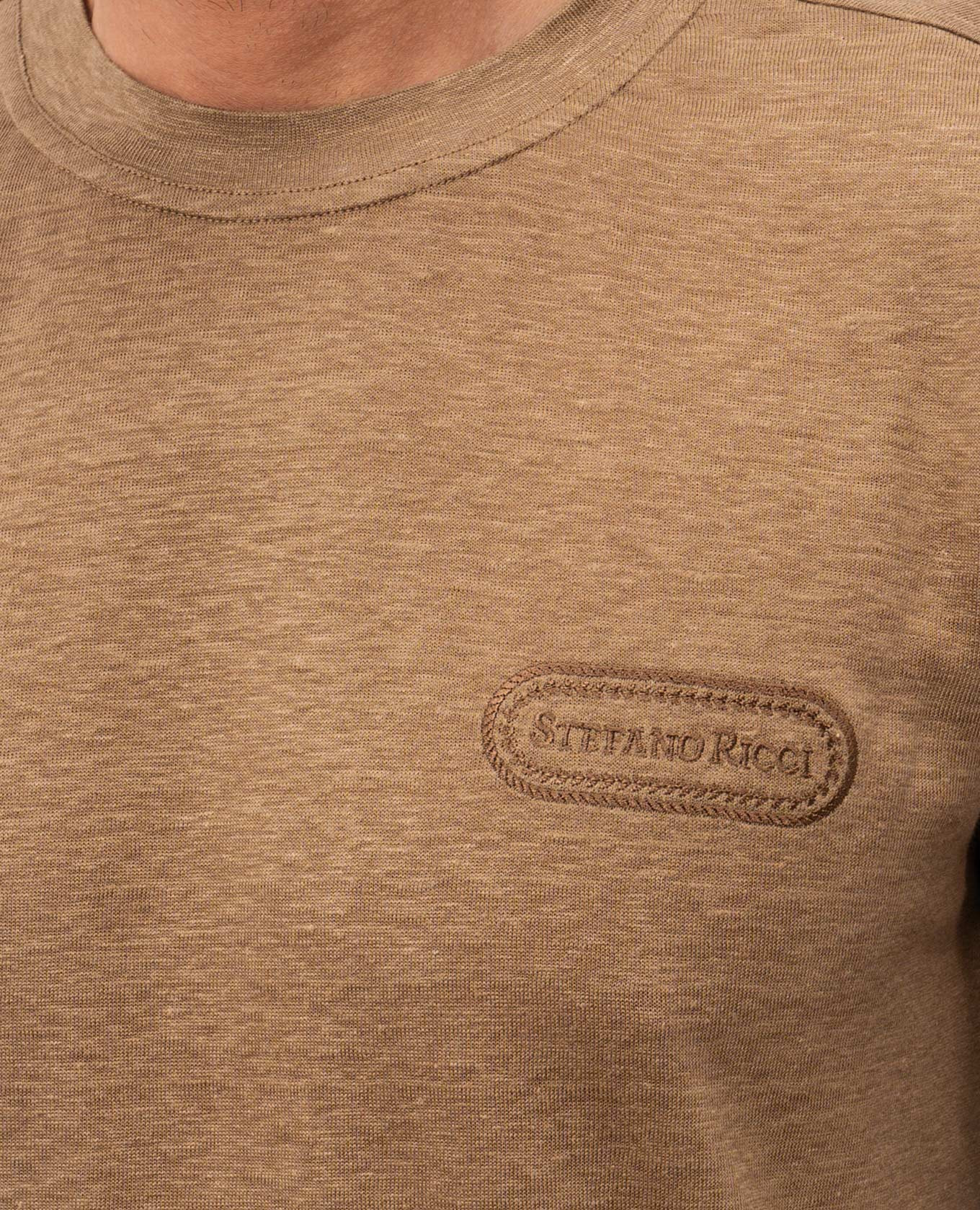 Brown linen T-shirt Stefano Ricci 4