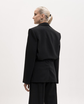 David Koma Black wool jacket with appliqué SS26DK28J