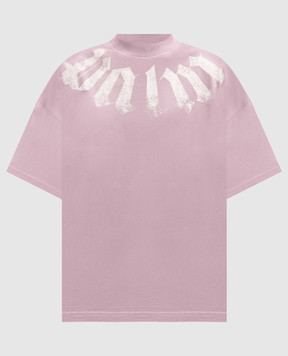 Palm Angels Purple T-shirt with logo print PWAA07BS26JER007