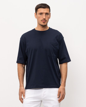 Officina 36 Blue T-shirt with pocket CUPF68