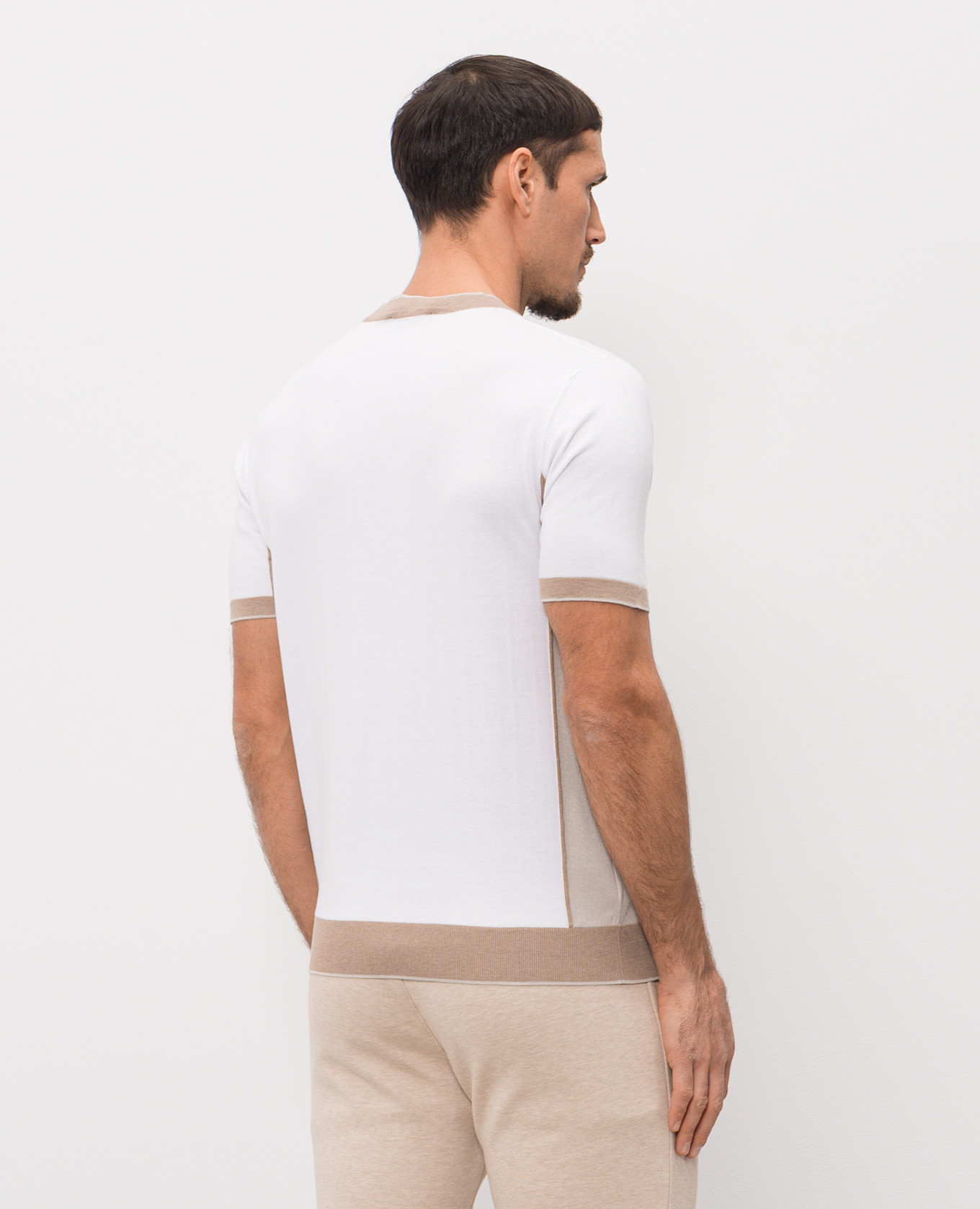 

White T-shirt with silk Bertolo Cashmere