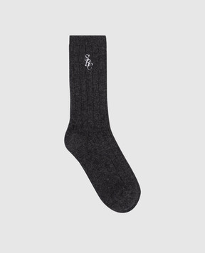 Sporty & Rich Gray wool and cashmere socks AC07864302GY11