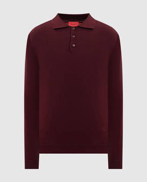 ISAIA Burgundy cashmere polo shirt MG8327Y0470