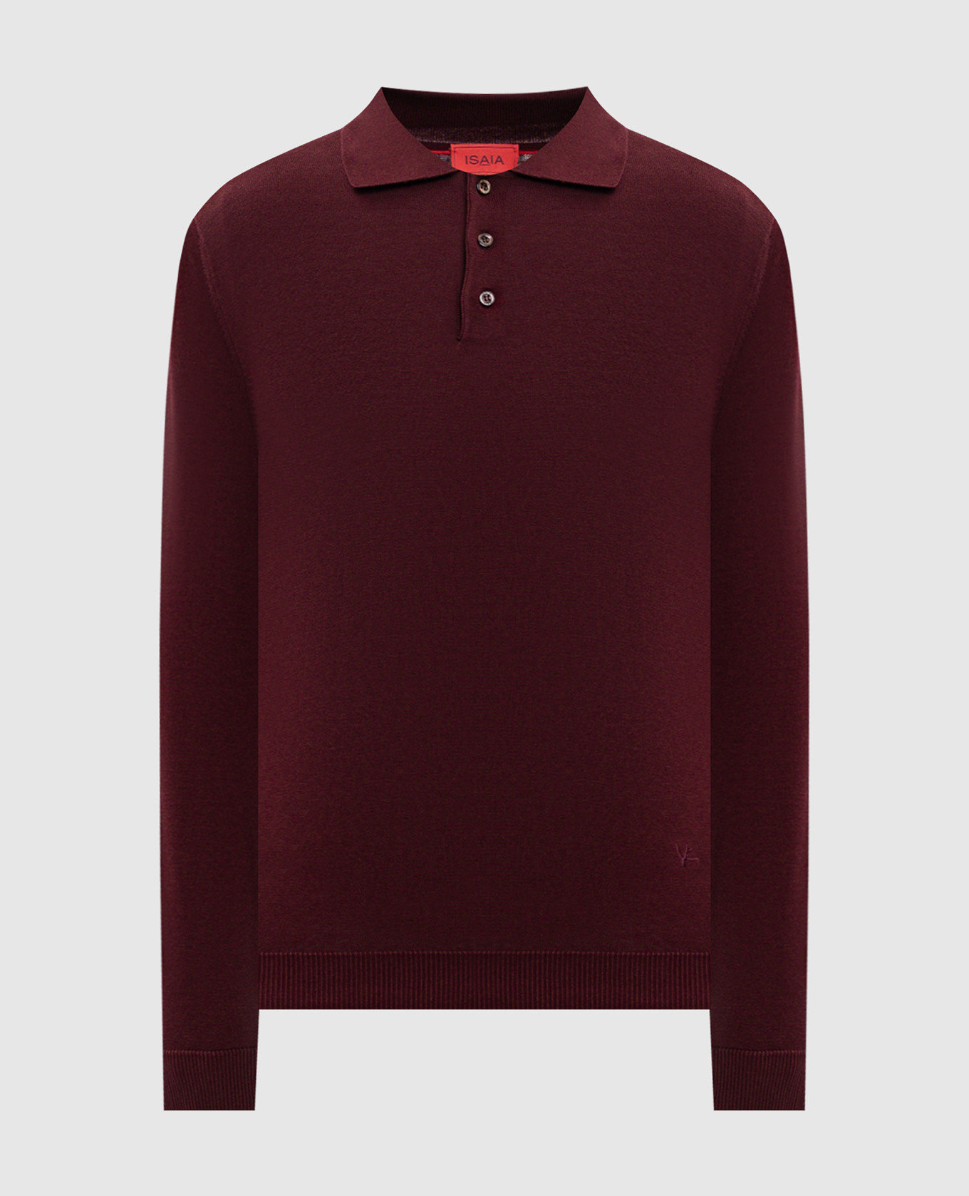 Burgundy cashmere polo shirt