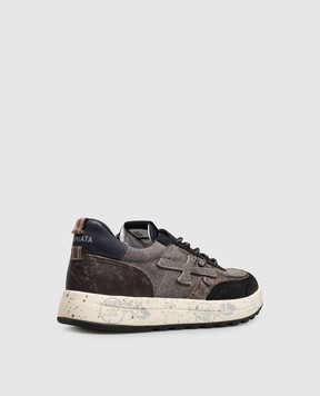Premiata Nous denim-effect leather sneakers NOUS8464